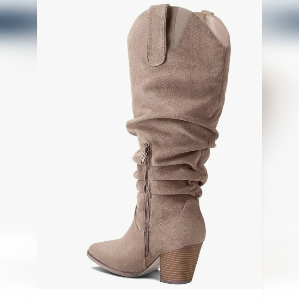 Amazon Women's Over the Knee Boots - Taupe, 8.5 Wide